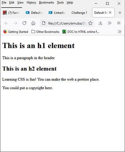 Demonstration of default browser styles